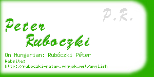 peter ruboczki business card